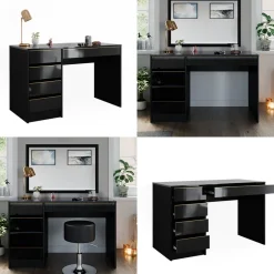 Schminktisch Sherry Schwarz/Gold 120 cm ohne Spiegel Vicco