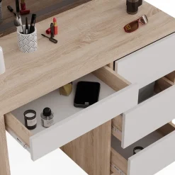 Schminktisch Sherry Sonoma 90 cm mit LED-Spiegel Vicco