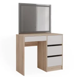 Schminktisch Sherry Sonoma 90 cm mit LED-Spiegel Vicco