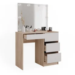 Schminktisch Sherry Sonoma 90 cm mit LED Beleuchtung Vicco