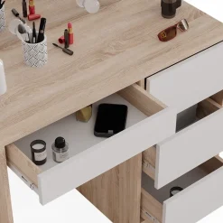 Schminktisch Sherry Sonoma 90 cm mit LED Beleuchtung Vicco