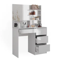 Schminktisch Sherry Weiß 80 cm mit Spiegel Vicco