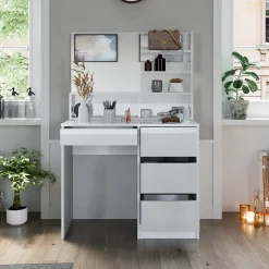 Schminktisch Sherry Weiß 80 cm mit Spiegel Vicco