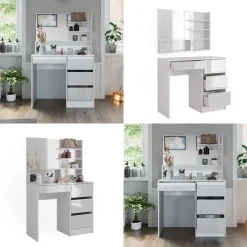 Schminktisch Sherry Weiß 80 cm mit Spiegel Vicco