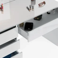 Schminktisch Sherry Weiß 120 cm mit Bank Vicco