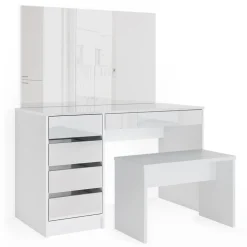 Schminktisch Sherry Weiß 120 cm mit Bank Vicco