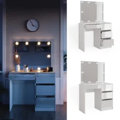 Schminktisch Sherry Weiß 90 cm mit LED Beleuchtung Vicco