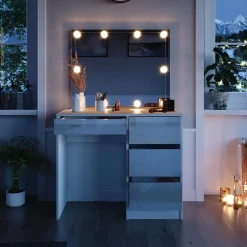 Schminktisch Sherry Weiß 90 cm mit LED Beleuchtung Vicco