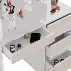 Schminktisch Sherry Weiß 90 cm mit LED Beleuchtung Vicco