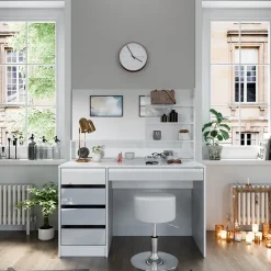 Schminktisch Sherry Weiß 120 cm mit Hocker Vicco