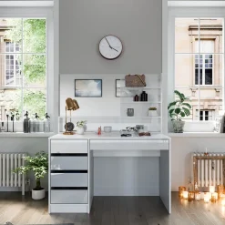 Schminktisch Sherry Weiß 120 cm mit Spiegel Vicco