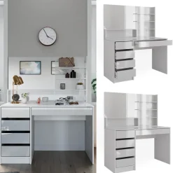 Schminktisch Sherry Weiß 120 cm mit Spiegel Vicco