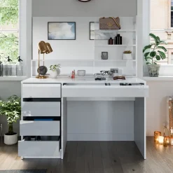 Schminktisch Sherry Weiß 120 cm mit Spiegel Vicco