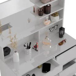 Schminktisch Sherry Weiß 90 cm mit Hocker Vicco