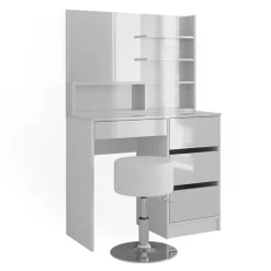Schminktisch Sherry Weiß 90 cm mit Hocker Vicco