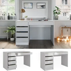 Schminktisch Sherry Weiß/Gold 120 cm ohne Spiegel Vicco