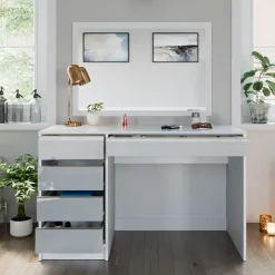 Schminktisch Sherry Weiß/Gold 120 cm ohne Spiegel Vicco