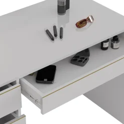 Schminktisch Sherry Weiß/Gold 120 cm ohne Spiegel Vicco