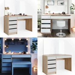 Schminktisch Sherry Weiß/Sonoma 120 cm Vicco