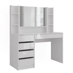 Schminktisch Sherry Weiß/Weiß Hochglanz 119.8 cm 4 Teile Vicco