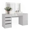 Schminktisch Sherry Weiß/Weiß Hochglanz 158.2 cm mit LED-Spiegel Vicco