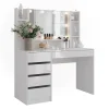 Schminktisch Sherry Weiß/Weiß Hochglanz 119.8 cm 5 Teile Vicco