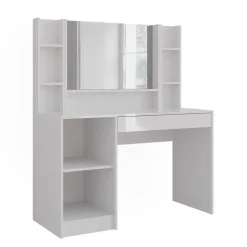 Schminktisch Sherry Weiß/Weiß Hochglanz 119.8 cm 4 Teile Vicco