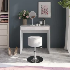 Schminktisch Sherry Weiß/Weiß Hochglanz 81.4 cm mit Hocker Vicco