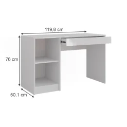 Schminktisch Sherry Weiß/Weiß Hochglanz 119.8 cm Vicco