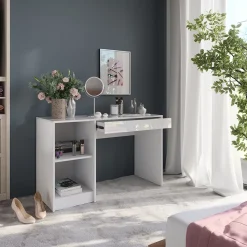Schminktisch Sherry Weiß/Weiß Hochglanz 119.8 cm Vicco