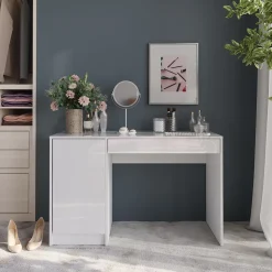 Schminktisch Sherry Weiß/Weiß Hochglanz 119.8 cm 4 Teile Vicco