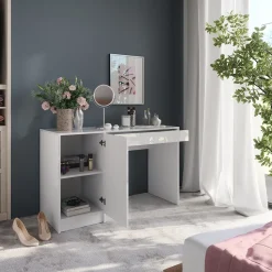 Schminktisch Sherry Weiß/Weiß Hochglanz 119.8 cm 4 Teile Vicco