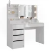 Schminktisch Sherry Weiß/Weiß Hochglanz 119.8 cm 4 Teile Vicco