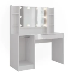 Schminktisch Sherry Weiß/Weiß Hochglanz 119.8 cm 4 Teile Vicco