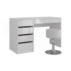 Schminktisch Sherry Weiß/Weiß Hochglanz 119.8 cm mit Hocker Vicco