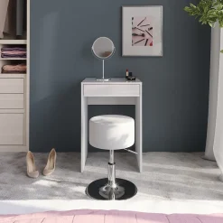 Schminktisch Sherry Weiß/Weiß Hochglanz 51.4 cm mit Hocker Vicco