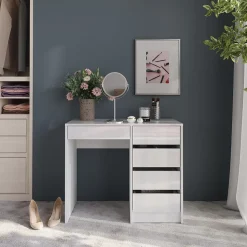 Schminktisch Sherry Weiß/Weiß Hochglanz 89.8 cm Vicco