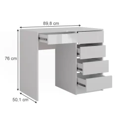 Schminktisch Sherry Weiß/Weiß Hochglanz 89.8 cm Vicco