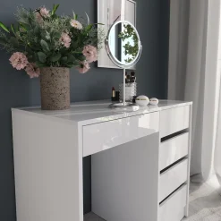Schminktisch Sherry Weiß/Weiß Hochglanz 89.8 cm Vicco
