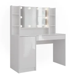 Schminktisch Sherry Weiß/Weiß Hochglanz 119.8 cm 4 Teile Vicco