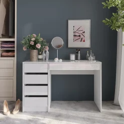 Schminktisch Sherry Weiß/Weiß Hochglanz 119.8 cm 4 Teile Vicco