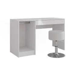 Schminktisch Sherry Weiß/Weiß Hochglanz 119.8 cm mit Hocker Vicco