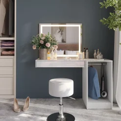 Schminktisch Sherry Weiß/Weiß Hochglanz 120 cm 4 Teile Vicco