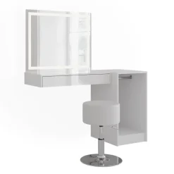 Schminktisch Sherry Weiß/Weiß Hochglanz 120 cm 4 Teile Vicco