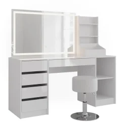 Schminktisch Sherry Weiß/Weiß Hochglanz 158.2 cm 4 Teile Vicco
