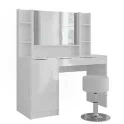 Schminktisch Sherry Weiß/Weiß Hochglanz 119.8 cm 5 Teile Vicco