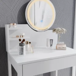 Schminktisch Surrey Weiß 60 cm mit LED-Spiegel Vicco
