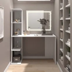 Schminktisch Tower Weiß 122.2 cm mit LED Spiegel Vicco