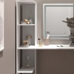 Schminktisch Tower Weiß 122.2 cm mit LED Spiegel Vicco