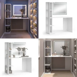 Schminktisch Tower Weiß 122.2 cm mit LED Spiegel Vicco